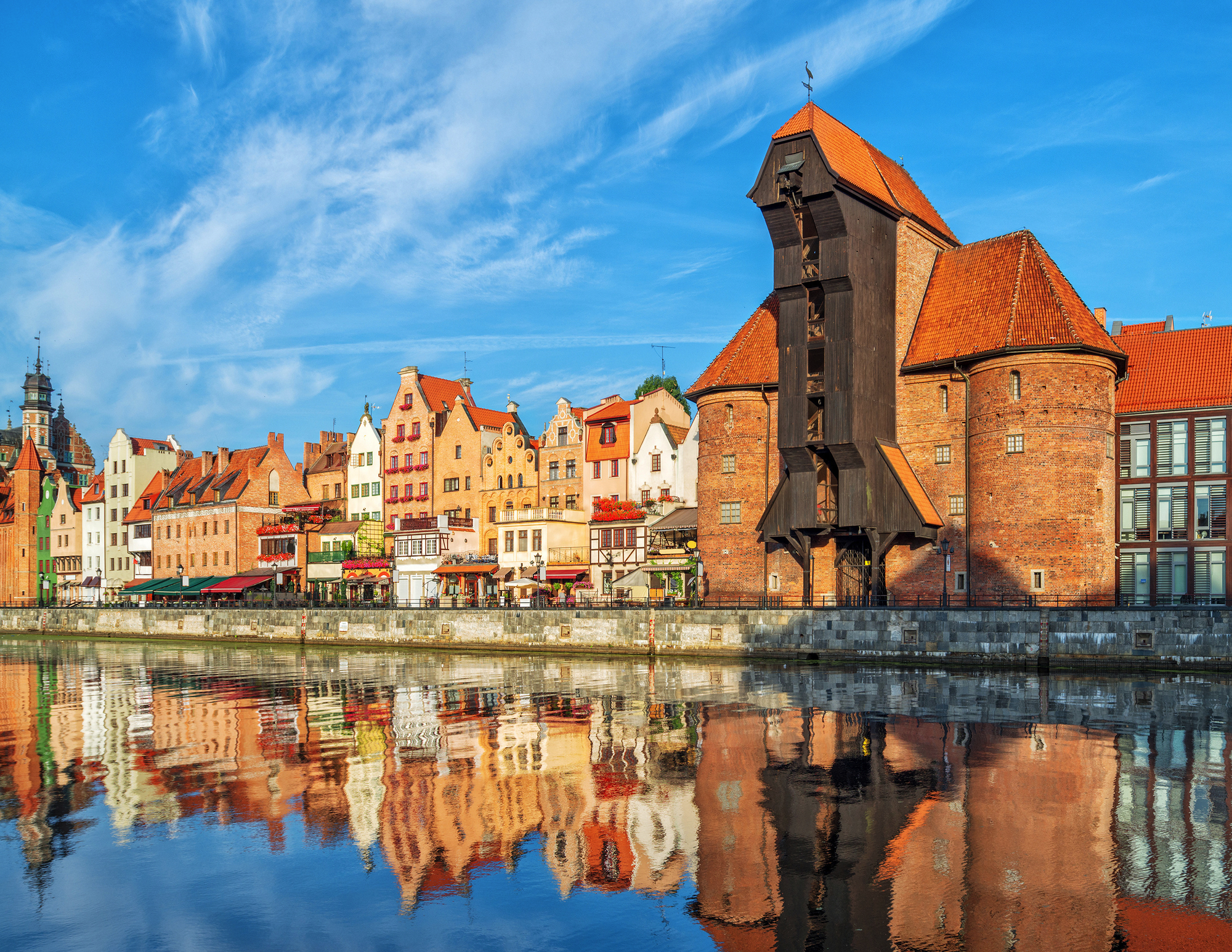 Cityscape of Gdansk with reflection