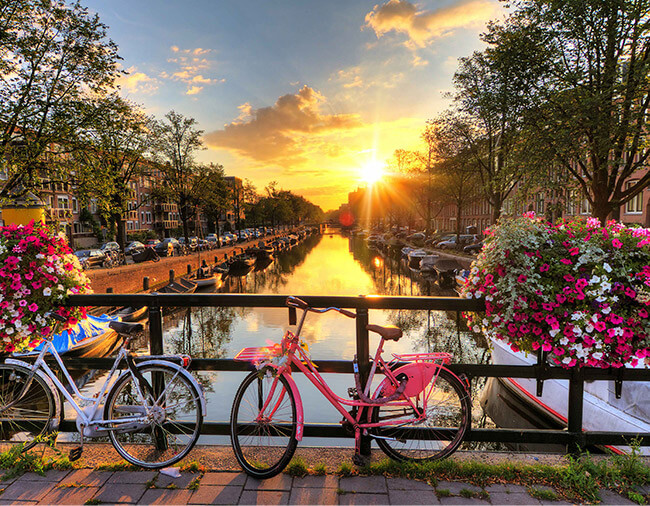 Amsterdam Kurztrip Altstadt mit Fahrrad