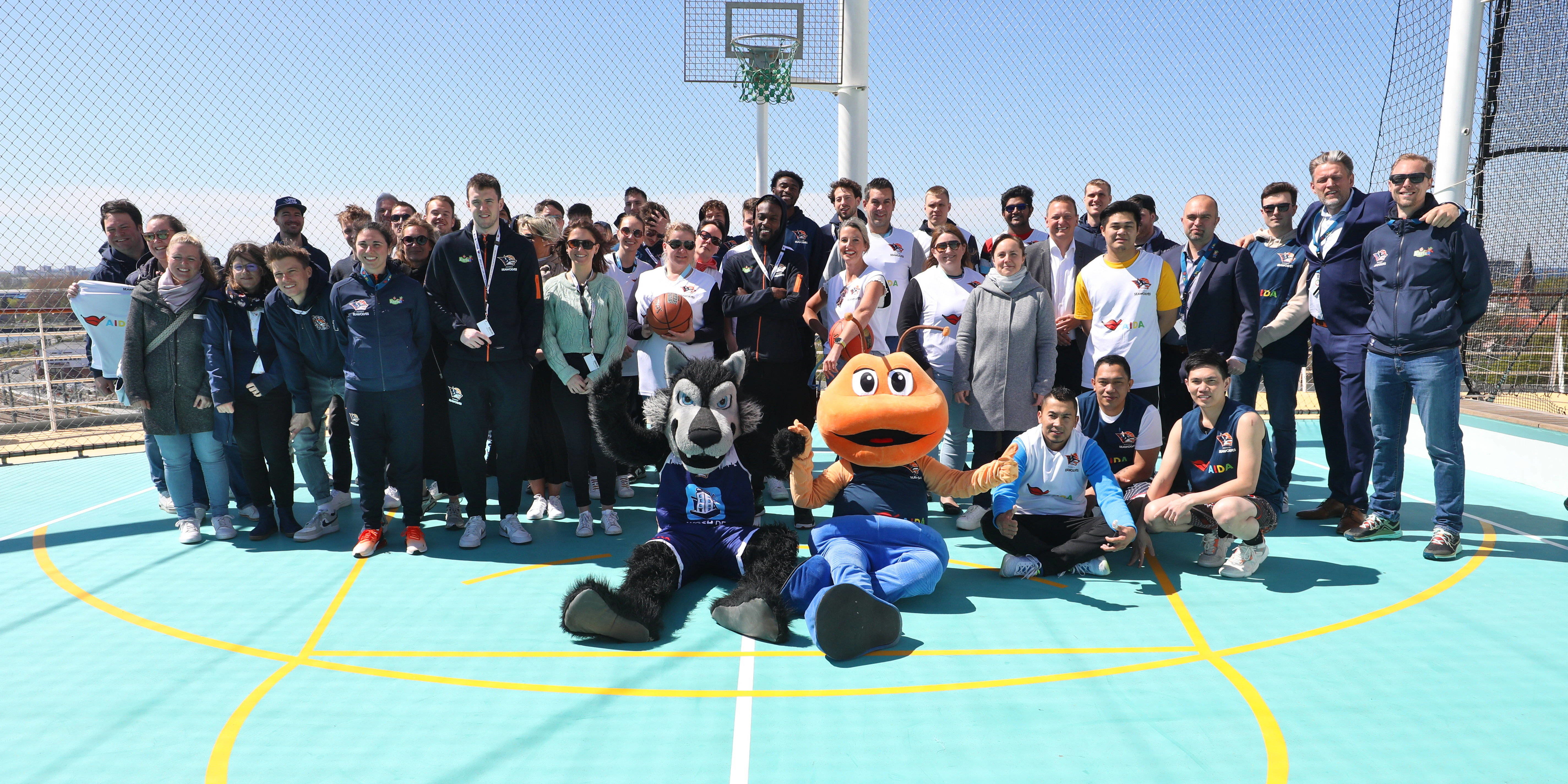 Die Rostock Seawolves auf AIDAmar. (Foto: AIDA Cruises)