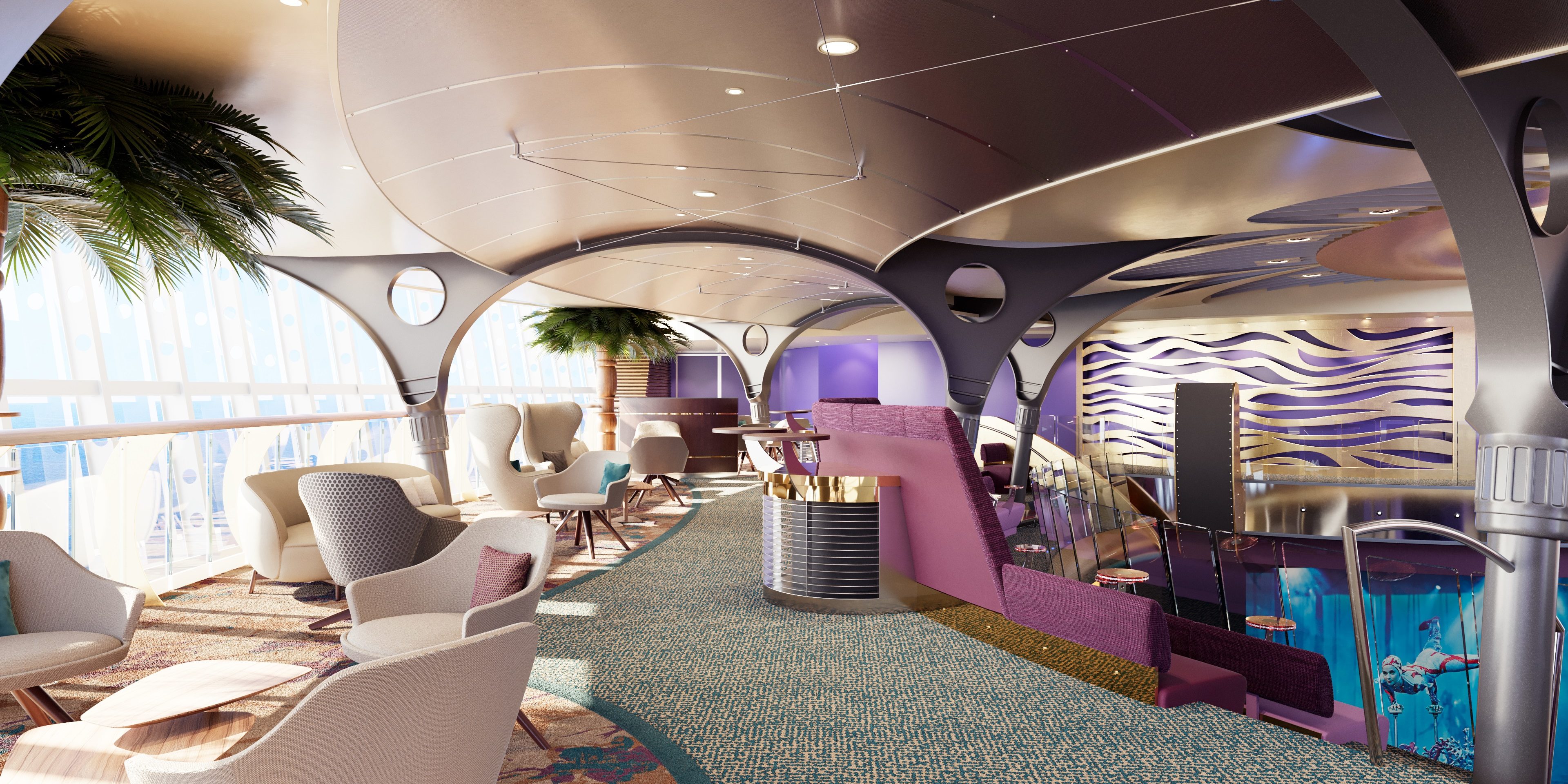 Das Theatrium auf AIDAdiva wird modernisiert. (Animation: AIDA Cruises)