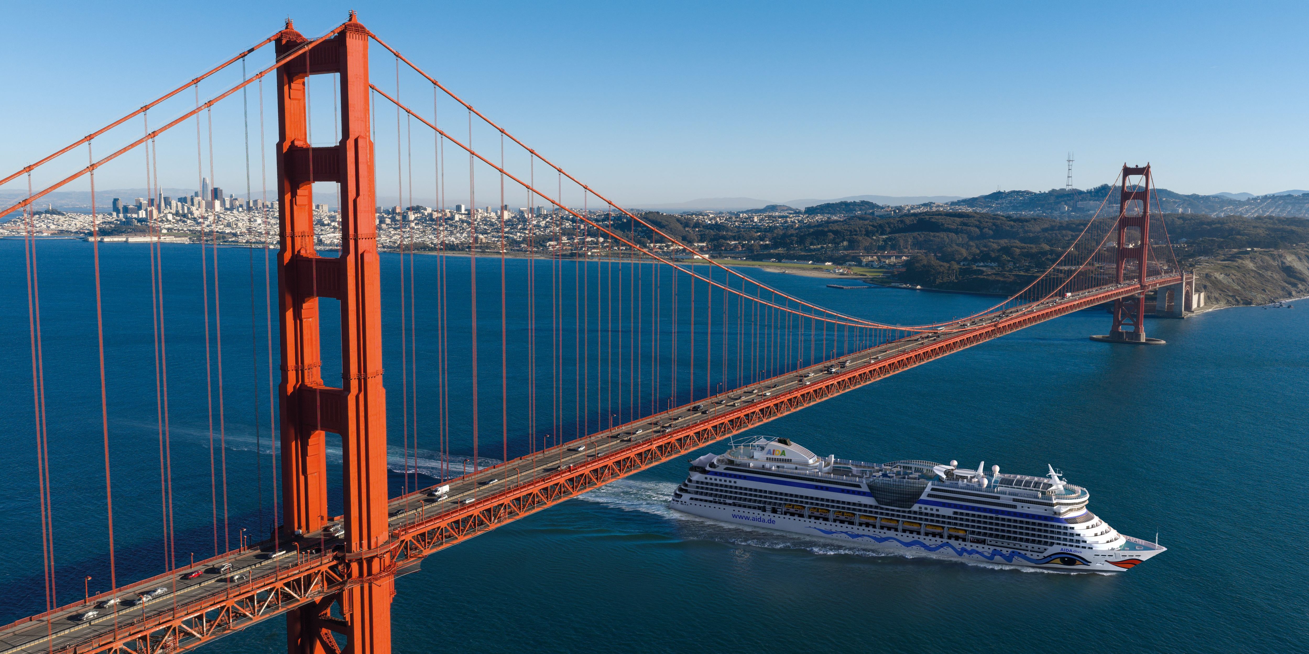 Weltreise mit AIDAdiva - hier: San Francisco. (Foto: AIDA Cruises)