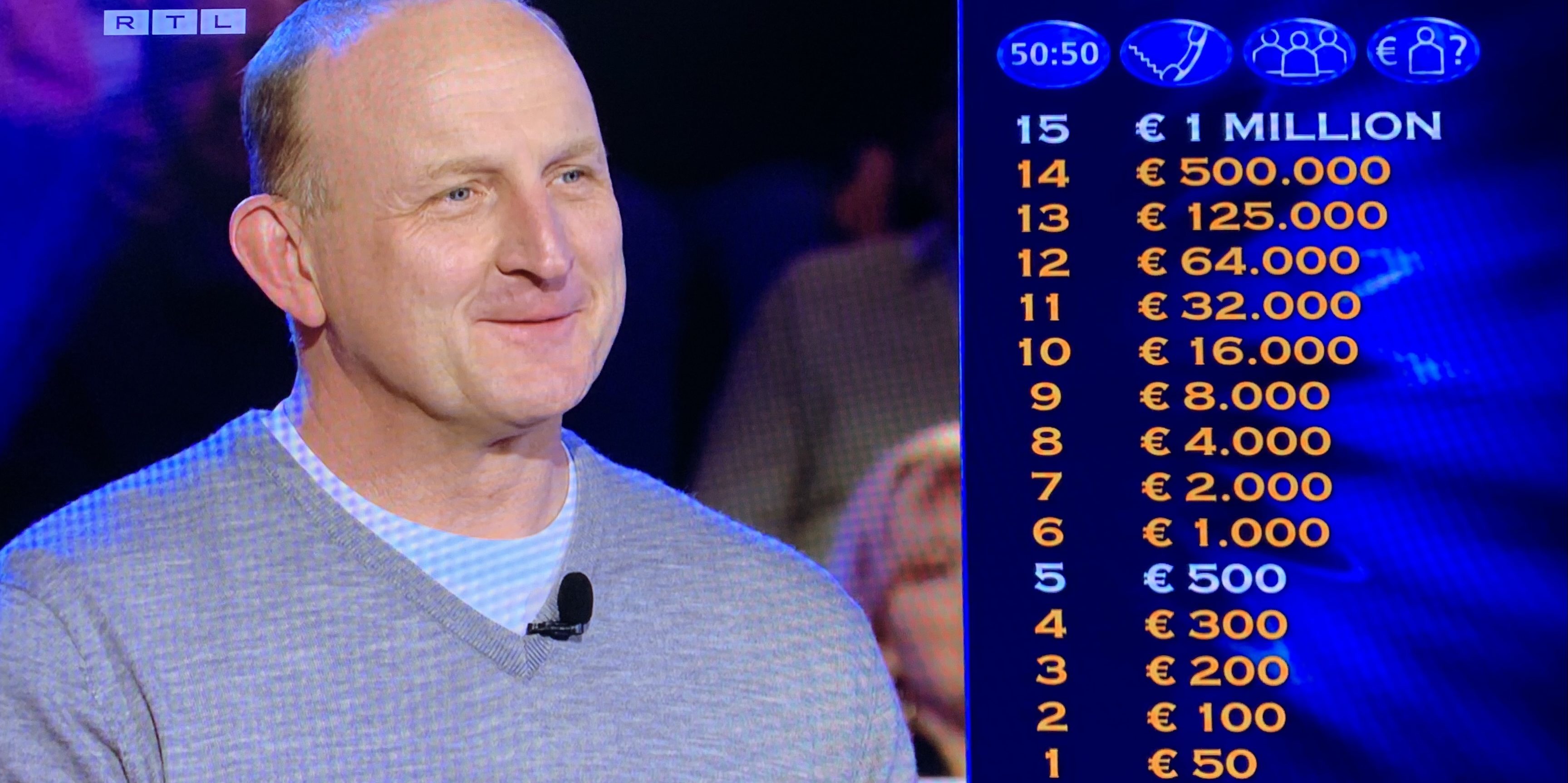 Heiko Schliek bei „Wer wird Millionär?“. (RTL-Screenshot)